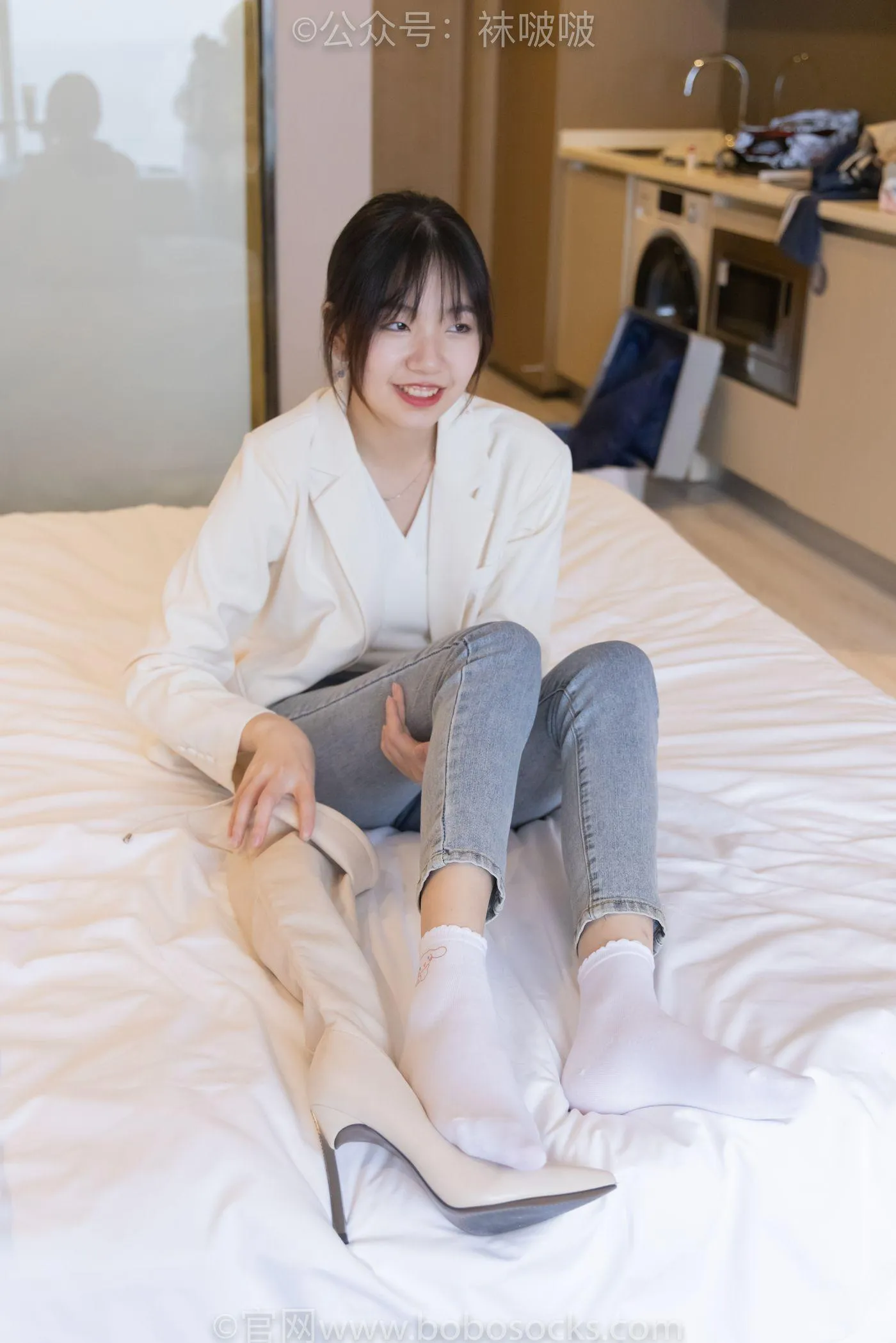 [BoBoSocks袜啵啵]NO.050 小甜豆-高跟长靴、白棉袜 [175P]插图9